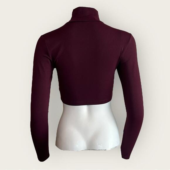 NWT | Susana Monaco | Crop Mock Long Sleeve | Port | Small - Picture 2 of 11